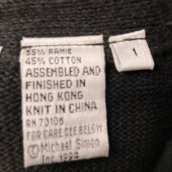 Vintage 1994 Michael Simon multi color crochet patch sweater Size S Purses - Picture 13 of 16